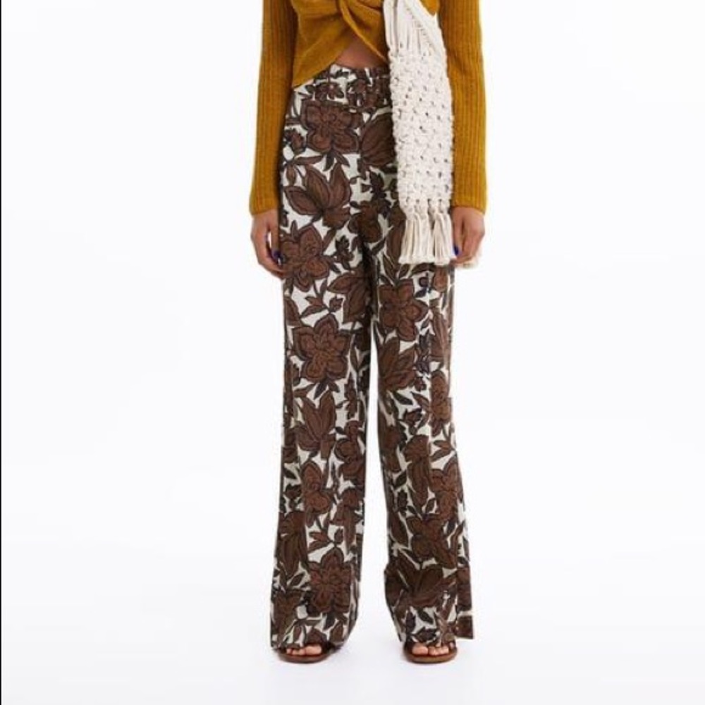ZARA floral print trousers. NWT